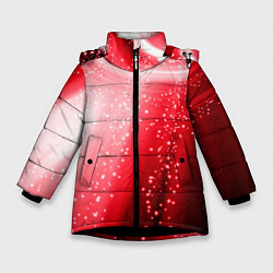 Куртка зимняя для девочки Красная космическая спираль, цвет: 3D-черный