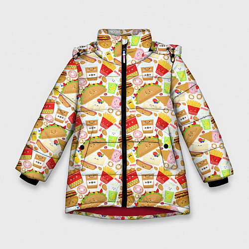 Зимняя куртка для девочки Продукты Питания / 3D-Красный – фото 1