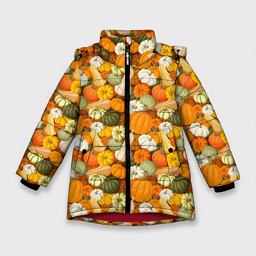 Зимняя куртка для девочки Тыквы Pumpkin / 3D-Красный – фото 1
