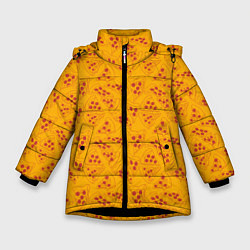 Куртка зимняя для девочки Пиццерия, цвет: 3D-черный
