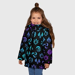 Куртка зимняя для девочки NEON SYMBOL HERO GENSHIN IMPACT, цвет: 3D-черный — фото 2