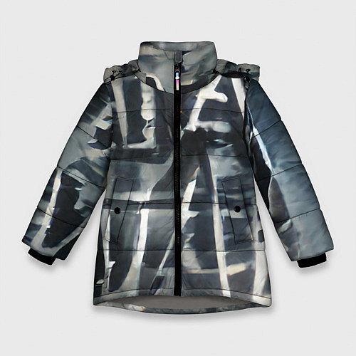 Зимняя куртка для девочки Эхо имени / 3D-Светло-серый – фото 1