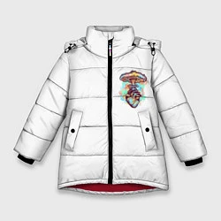 Куртка зимняя для девочки Ядерное сердце, цвет: 3D-красный