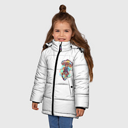 Куртка зимняя для девочки Ядерное сердце, цвет: 3D-красный — фото 2