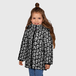 Куртка зимняя для девочки Funny skulls, цвет: 3D-черный — фото 2