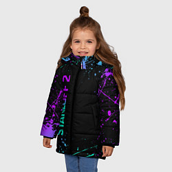 Куртка зимняя для девочки STANDOFF 2, НЕОНОВЫЕ БРЫЗГИ, цвет: 3D-светло-серый — фото 2