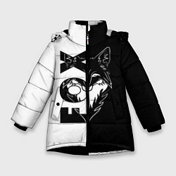 Куртка зимняя для девочки FOX Лис, цвет: 3D-черный
