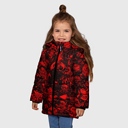 Куртка зимняя для девочки DOTA 2 HEROES RED PATTERN ДОТА 2, цвет: 3D-черный — фото 2