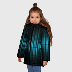 Куртка зимняя для девочки Неоновые флуктуации, цвет: 3D-черный — фото 2