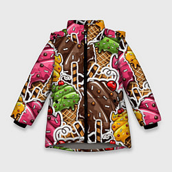 Зимняя куртка для девочки Шоколадные сладости Мороженое