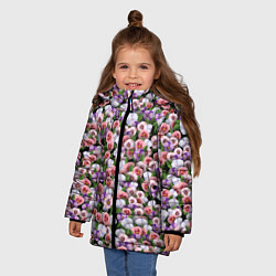 Куртка зимняя для девочки Чудесные фиалки, цвет: 3D-черный — фото 2