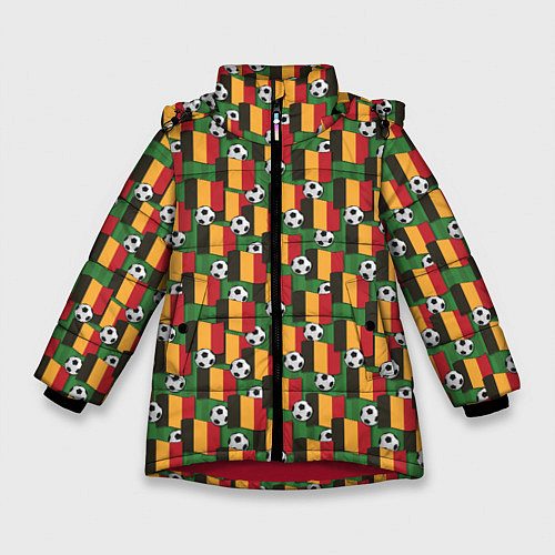 Зимняя куртка для девочки Бельгия футбол / 3D-Красный – фото 1