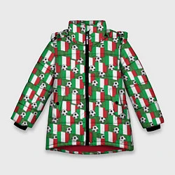 Куртка зимняя для девочки Италия футбол, цвет: 3D-красный