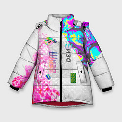 Куртка зимняя для девочки Шаза Психоделика, цвет: 3D-красный