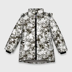 Куртка зимняя для девочки Зимний Камуфляж цифра, цвет: 3D-светло-серый