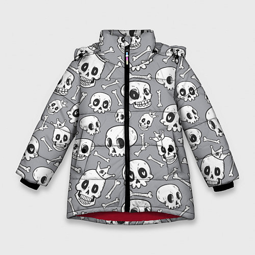Зимняя куртка для девочки Skulls & bones / 3D-Красный – фото 1
