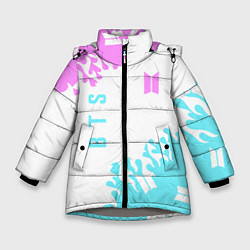Куртка зимняя для девочки BTS патер, цвет: 3D-светло-серый