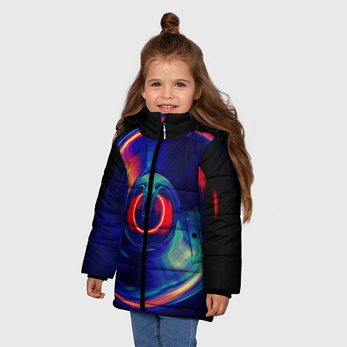 Зимняя куртка для девочки Сверхновая сингулярность / 3D-Светло-серый – фото 3