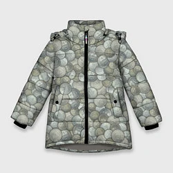 Куртка зимняя для девочки Монеты Германии начала 20 века Рейхсмарка с имперс, цвет: 3D-светло-серый