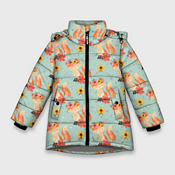 Зимняя куртка для девочки Лисички паттерн