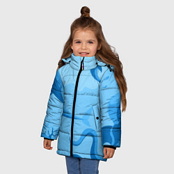 Куртка зимняя для девочки МоРское Дно с Акулами, цвет: 3D-черный — фото 2