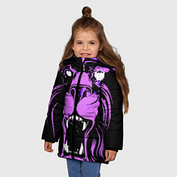 Куртка зимняя для девочки Neon pink lion, цвет: 3D-черный — фото 2