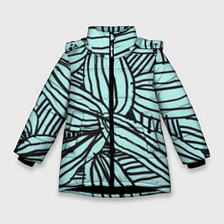 Куртка зимняя для девочки Бирюзовые Водоросли, цвет: 3D-черный