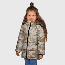 Куртка зимняя для девочки Пустынный Милитари, цвет: 3D-черный — фото 2