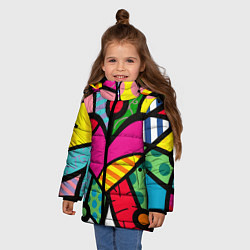 Куртка зимняя для девочки Ромеро Бритто Арт, цвет: 3D-черный — фото 2