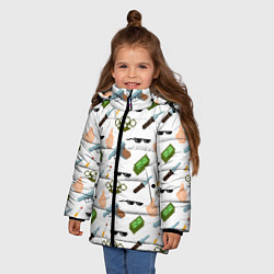 Куртка зимняя для девочки Плохой Парень мем, цвет: 3D-светло-серый — фото 2