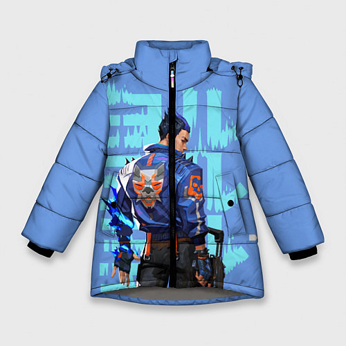 Зимняя куртка для девочки Юру спиной / 3D-Светло-серый – фото 1