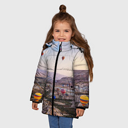 Куртка зимняя для девочки Воздушные Шары!, цвет: 3D-черный — фото 2