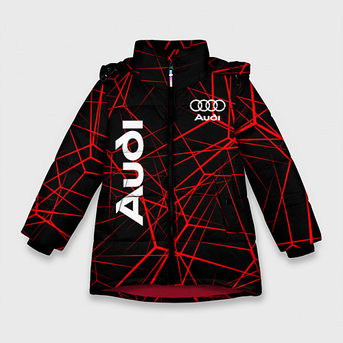Зимняя куртка для девочки Audi: Красные линии / 3D-Красный – фото 1