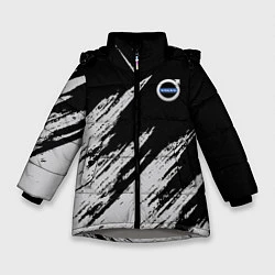Куртка зимняя для девочки Volvo - Бренд авто, цвет: 3D-светло-серый