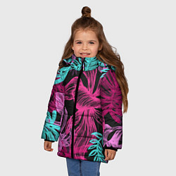 Куртка зимняя для девочки Папоротниковый неон, цвет: 3D-светло-серый — фото 2
