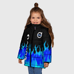 Куртка зимняя для девочки Volvo размытый огонь, цвет: 3D-светло-серый — фото 2