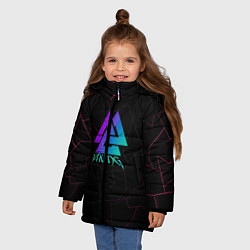 Куртка зимняя для девочки Викинги: Вальхалла сериал, цвет: 3D-светло-серый — фото 2
