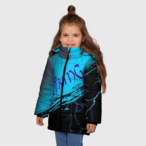 Зимняя куртка для девочки Викинги: Вальхалла сериал / 3D-Светло-серый – фото 3