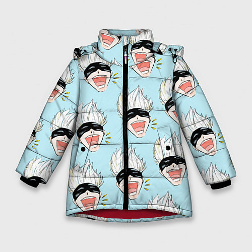 Зимняя куртка для девочки Узор с Сатору / 3D-Красный – фото 1