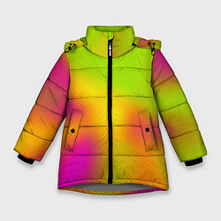 Куртка зимняя для девочки Голография в узоре, цвет: 3D-светло-серый