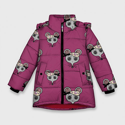 Зимняя куртка для девочки Ниндзя-мыши Клинок, рассекающий демонов Kimetsu no / 3D-Красный – фото 1