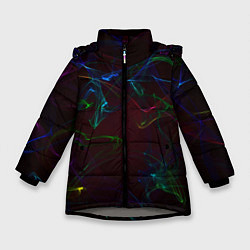 Куртка зимняя для девочки CURVE NEON ABSTRACTION, цвет: 3D-светло-серый