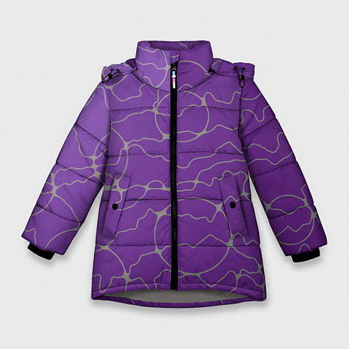 Зимняя куртка для девочки Нейрографика Фантазия на тему / 3D-Светло-серый – фото 1