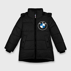 Куртка зимняя для девочки BMW LOGO CARBON ЧЕРНЫЙ КАРБОН, цвет: 3D-черный