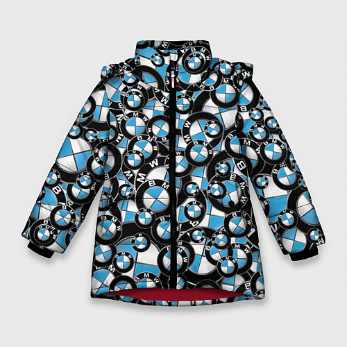 Зимняя куртка для девочки BMW PATTERN LOGO / 3D-Красный – фото 1