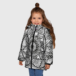 Куртка зимняя для девочки Мандала 2028-1, цвет: 3D-черный — фото 2
