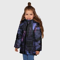 Куртка зимняя для девочки Синий милитари, цвет: 3D-красный — фото 2