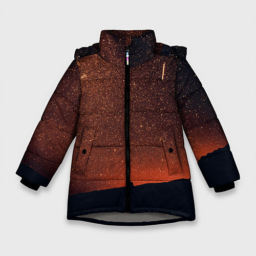 Зимняя куртка для девочки Золотое небо / 3D-Светло-серый – фото 1