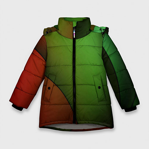 Зимняя куртка для девочки 3х-цветная спираль / 3D-Светло-серый – фото 1