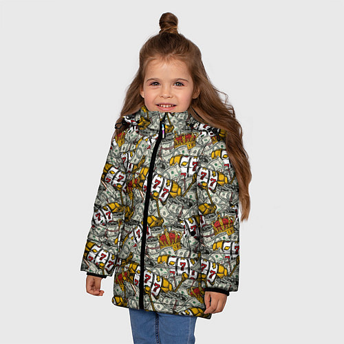 Зимняя куртка для девочки Джекпот Jackpot / 3D-Светло-серый – фото 3
